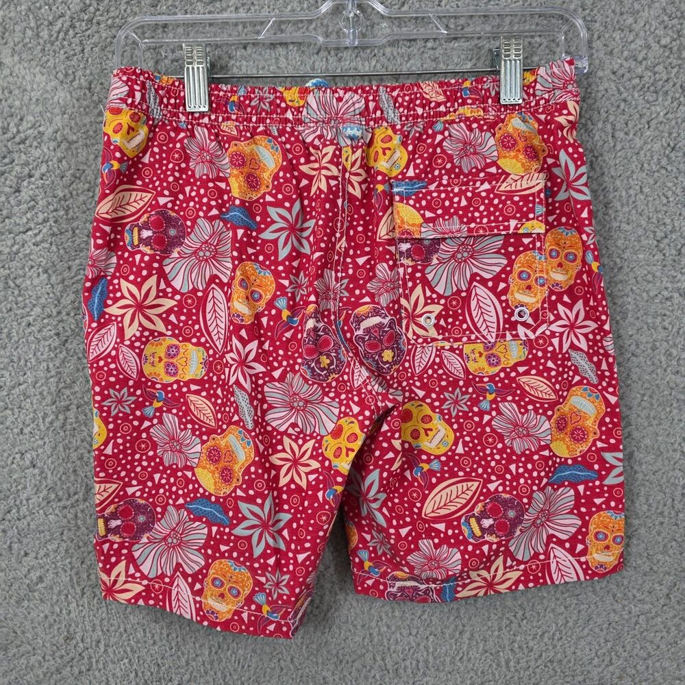 johnnie-O Boy's Eden Swim Trunks Lightweight 7” Red Drawstring Sz 12 - Picture 4 of 13